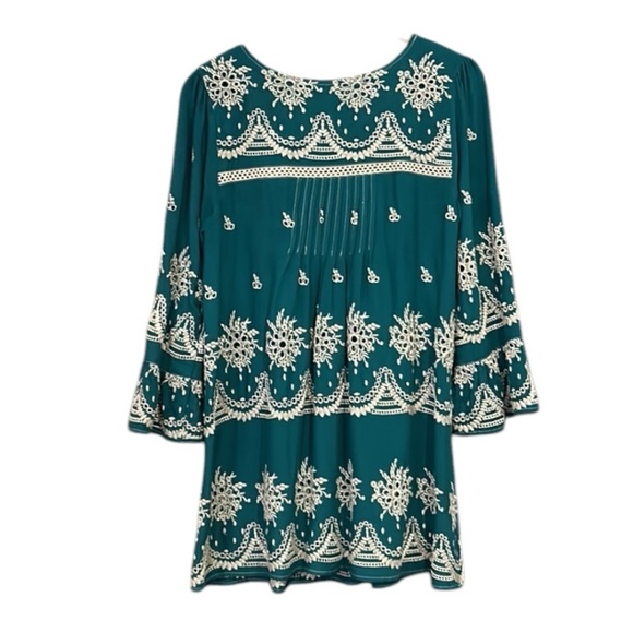 Ivy Jane Embroidered Boho Babydoll Dress Green Size XS - Picture 4 of 15